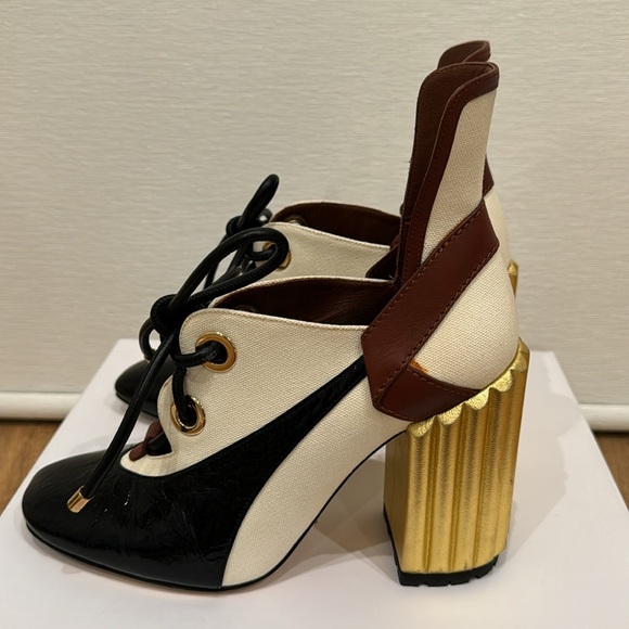 Dior glorious pump in canvas, leather and crinkled leather - Picture 8 of 17